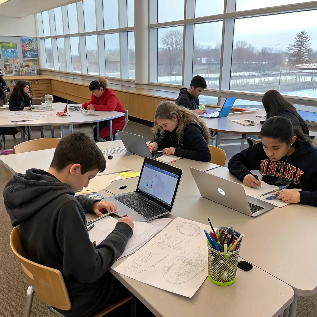 Students in a design class